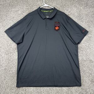 Clemson‎ Tigers Polo Shirt Men's XXL 2XL Gray Nike Military Appreciation Stretch